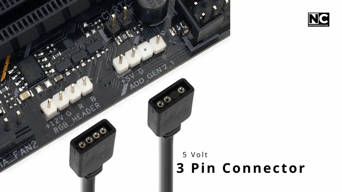 Three-pin 5 volt ARGB header showing the blocked keying position