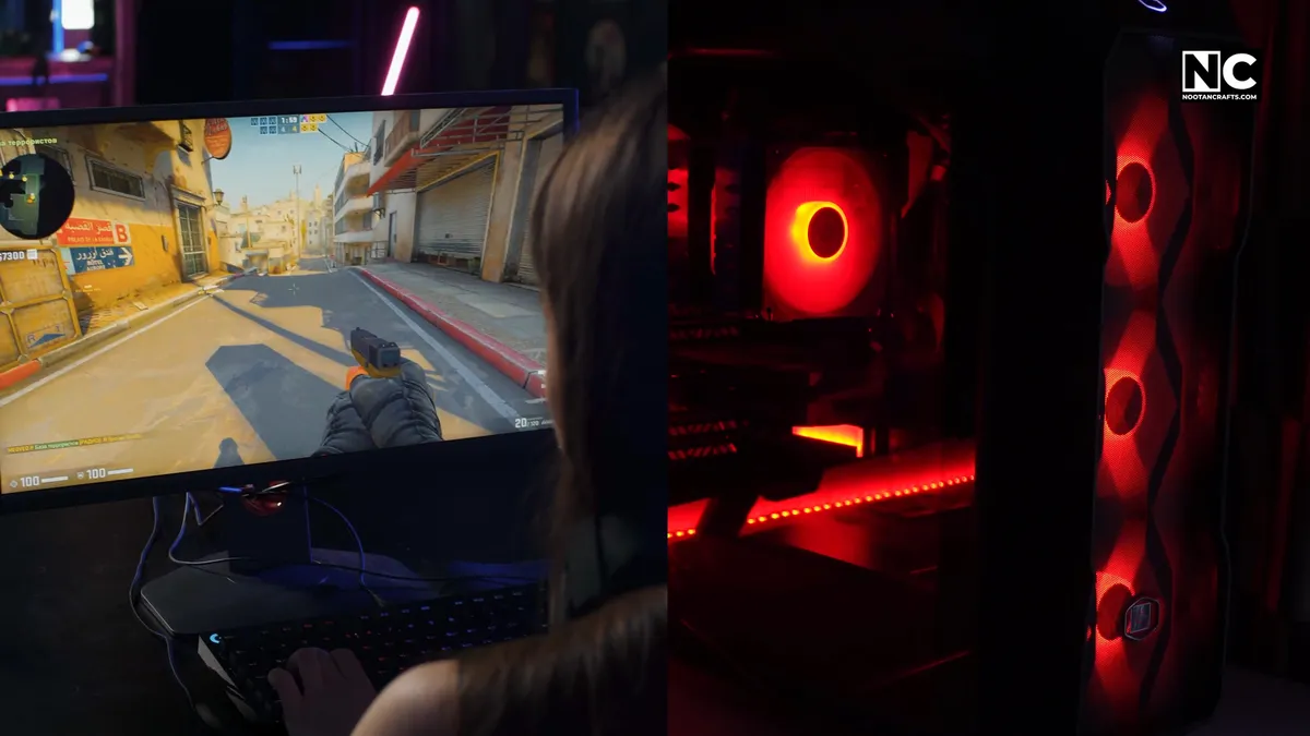 Cooler lighting shifted to red under sustained CPU load