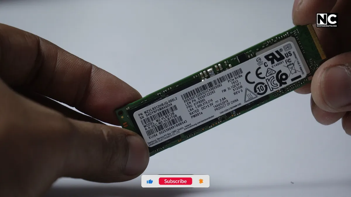 Samsung Gen 3 NVMe SSD with its factory heat spreader label intact