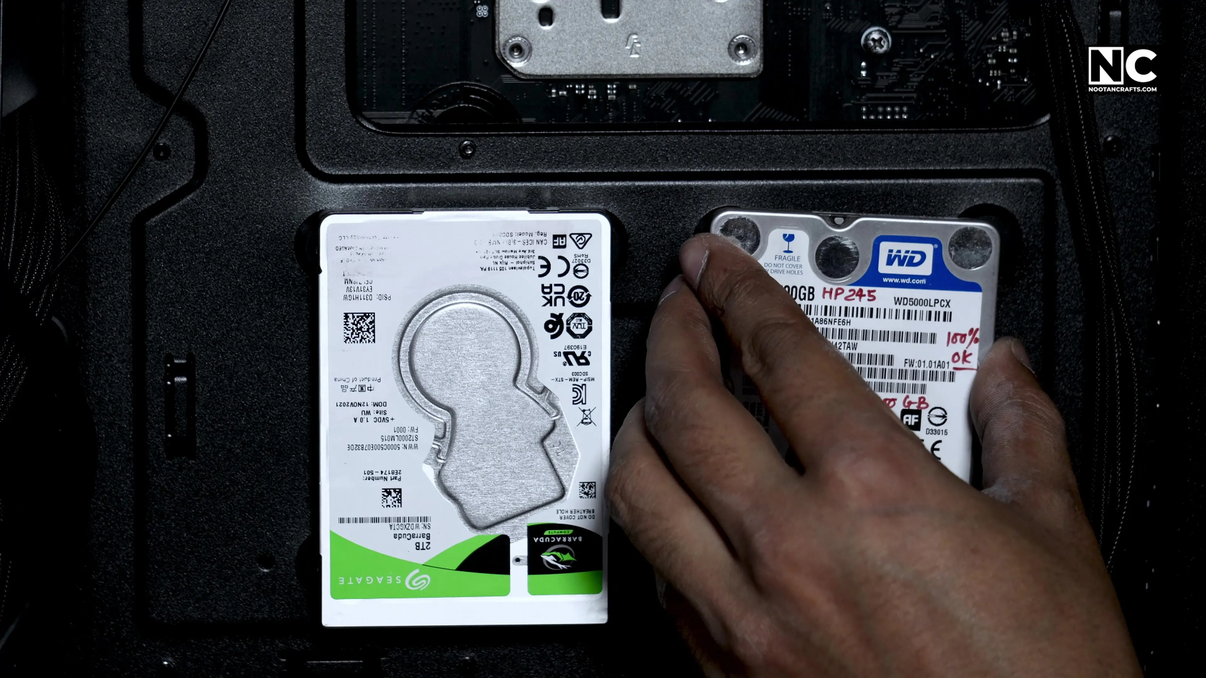 Attaching SATA drives to the mounting points